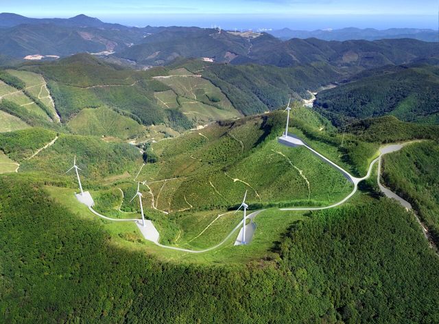 강원도 태백시 하사미 풍력발전단지 조감도. [사진=코오롱글로벌]