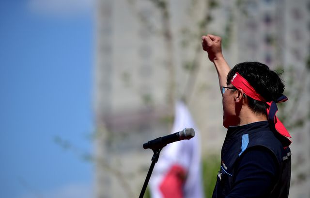 2023년 5월 1일 전국민주노동조합총연맹 대구지역본부가 ‘2023 세계노동절 대구대회’를 열고 있다. [사진제공=뉴시스]