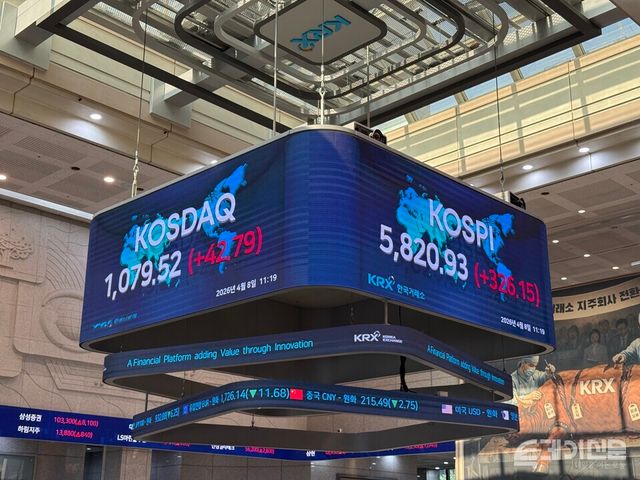 지난 8일 한국거래소 사진. 9일 코스피는 전 거래일보다 45.89포인트(-0.78%) 내린 5826.45에 개장했다. ⓒ투데이신문