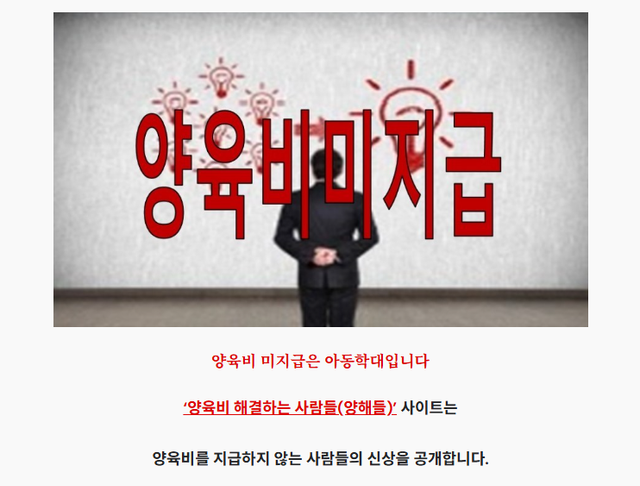 양육비 해결하는 사람들 홈페이지 메인 화면. [사진=양육비 해결하는 사람들 사이트 캡처]