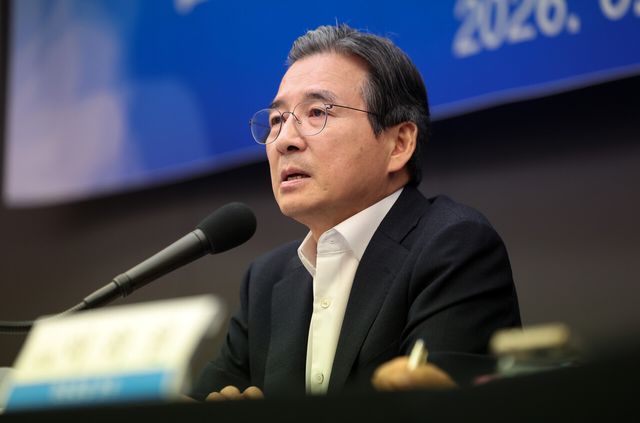 김용범 대통령비서실 정책실장이 24일 서울 중구 한국프레스센터에서 열린 관훈토론회에서 모두발언을 하고 있다. [사진제공=뉴시스]