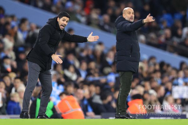 미켈 아르테타 아스널 감독(왼쪽). 게티이미지코리아