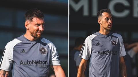 리오넬 메시(왼쪽), 세르히오 부스케츠(이상 인터마이애미). 인터마이애미 트위터 캡처