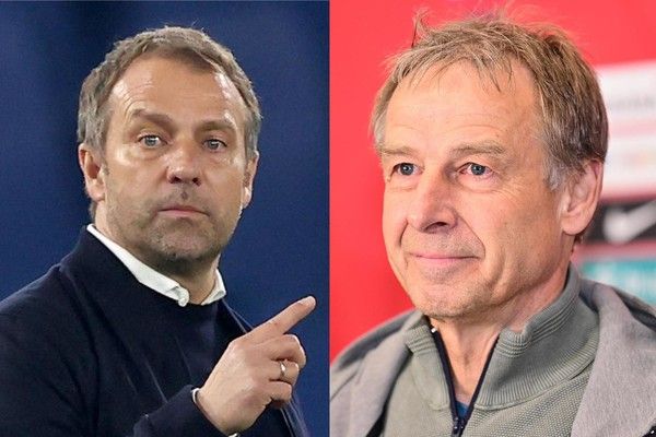 한지 플릭(왼쪽), 위르겐 클린스만 한국 남자 축구대표팀 감독. 게티이미지코리아, 서형권 기자