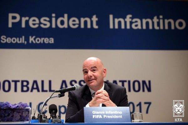 잔니 인판티노 국제축구연맹(FIFA) 회장.&nbsp;대한축구협회 제공