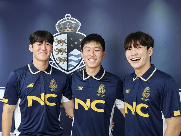 배진우(왼쪽부터), 서진석, 김강호(이상 서울이랜드). 서울이랜드 제공