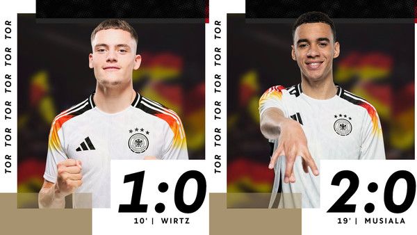 플로리안 비르츠(왼쪽), 자말 무시알라(이상 독일 축구대표팀). 독일축구협회 X(구 트위터) 캡처
