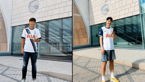 2015년 손흥민(왼쪽)과 2024년 손흥민(이상 토트넘홋스퍼). 토트넘홋스퍼 X(구 트위터) 캡처