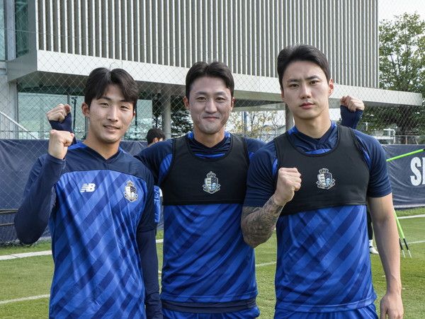 박창환(왼쪽부터), 김오규, 곽윤호(이상 서울이랜드). 서울이랜드 제공