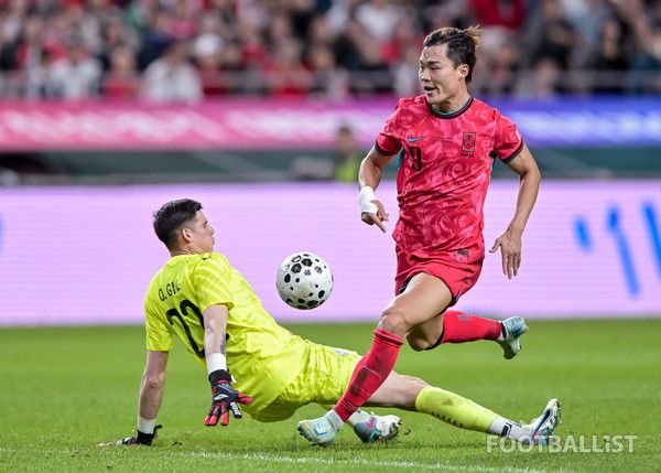 오현규(오른쪽, 남자 축구대표팀). 서형권 기자