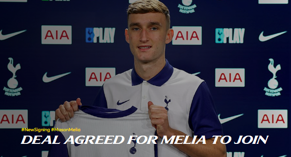 메이슨 멜리아. 토트넘홋스퍼 공식 홈페이지 캡처