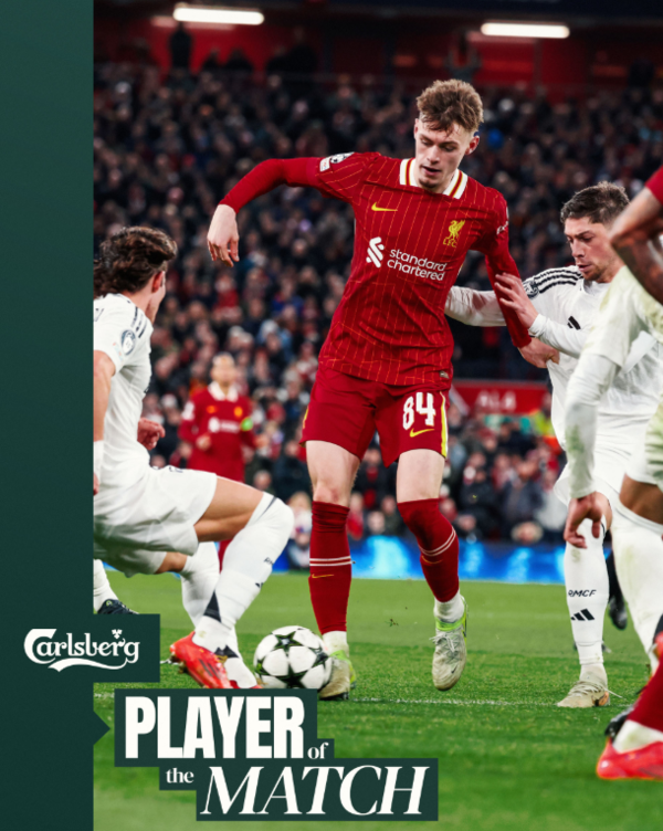 코너 브래들리(리버풀). 리버풀 공식 X 캡처