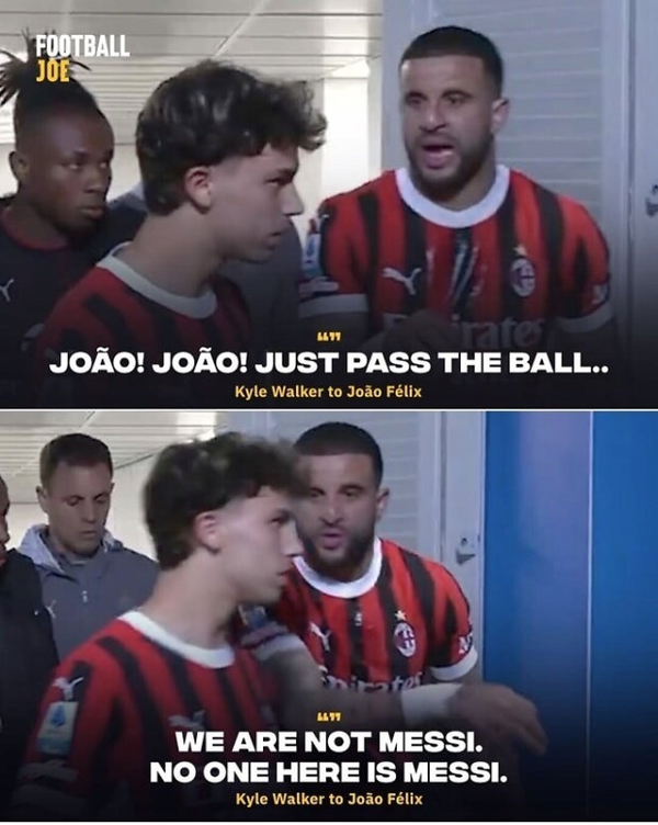 풋볼조가 소개한 워커와 펠릭스의 나폴리전 하프타임 대화 장면 캡쳐