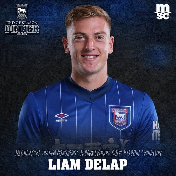 리암 델랍. 입스위치 공식 홈페이지 캡처