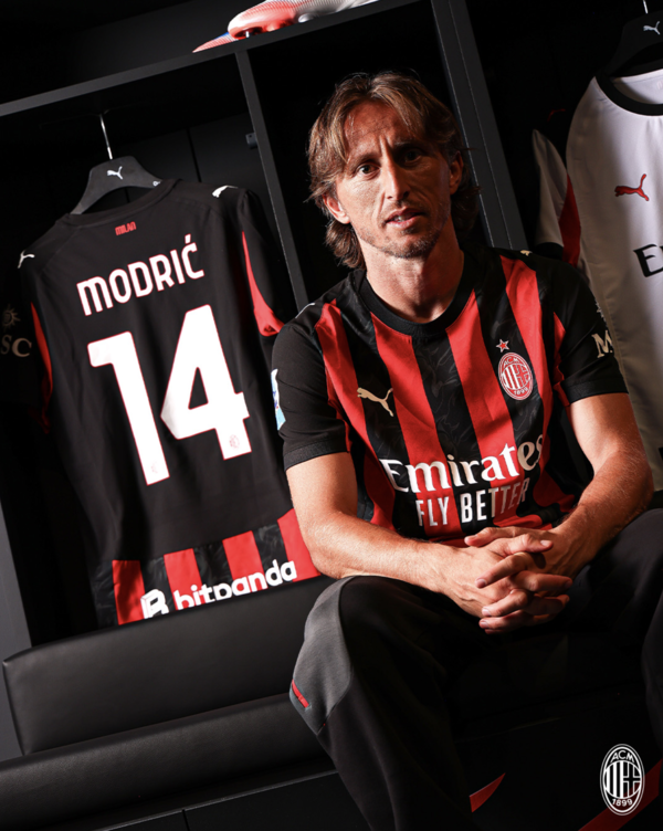루카 모드리치. AC밀란 공식 X 캡처