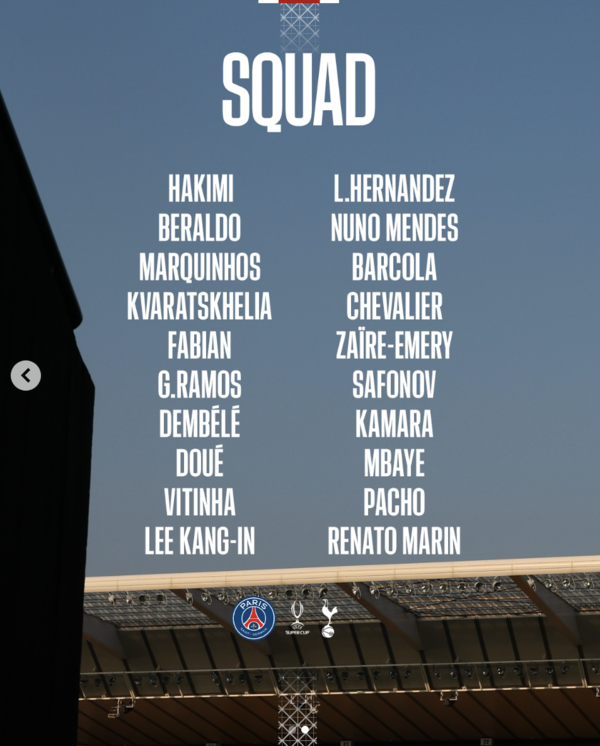 파리생제르맹 공식 인스타그램 캡처