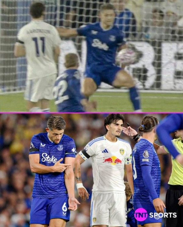 제임스 타코우스키(에버턴) 핸드볼 장면. TNT 스포츠 캡쳐