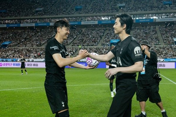 손흥민(왼쪽, 토트넘홋스퍼), 박서준. 쿠팡플레이 제공