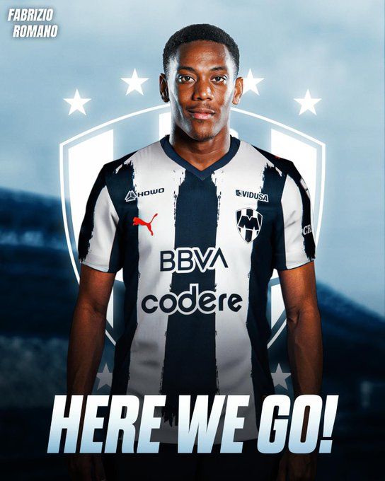 앙토니 마시알의 몬테레이 이적을 보도한 파브리치오 로마노 합성 사진