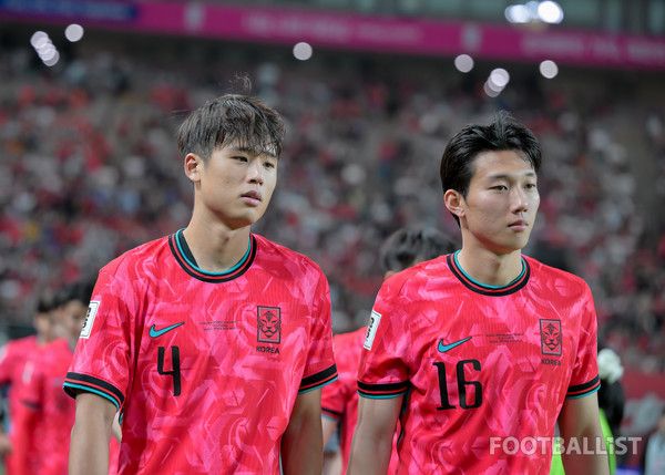 김주성(왼쪽), 이한범(이상 남자 축구대표팀). 서형권 기자