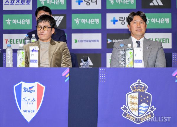 이정효 감독(왼쪽, 수원 삼성), 김도균 감독(오른쪽, 서울 이랜드). 서형권 기자