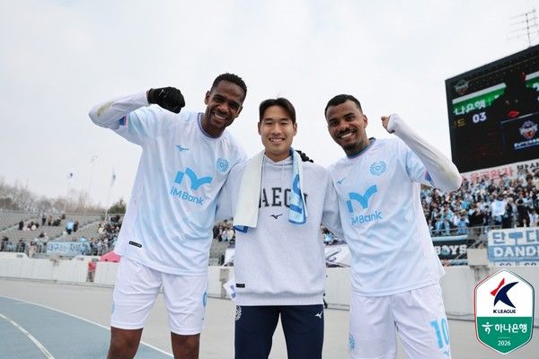 에드가, 박기현, 세라핌(왼쪽부터, 모두 대구FC). 한국프로축구연맹 제공