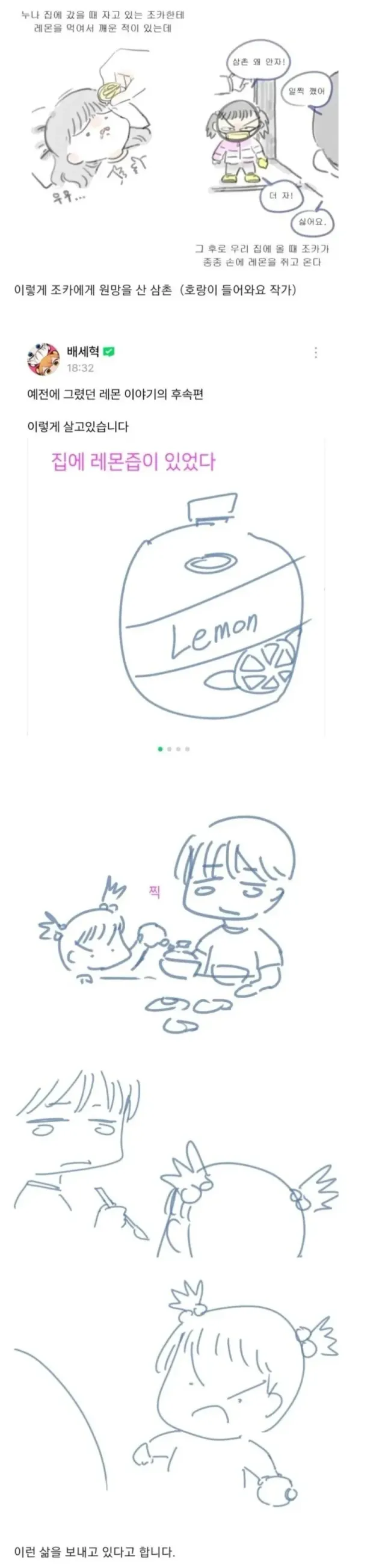 조카 입에 레몬즙 뿌린 삼촌 뒷이야기