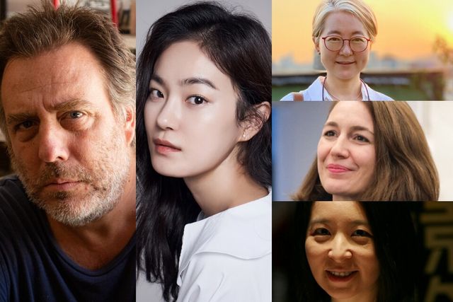 (왼쪽 상단부터)&nbsp;마리아노 지나스 감독, 배우 옥자연, 부지영 감독, 에리카 발솜 평론가, 매기 리 아시아 수석평론가