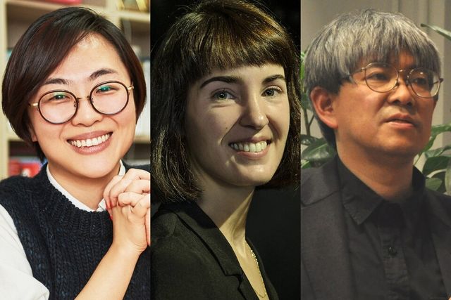 (왼쪽부터)&nbsp;손희정 평론가,&nbsp;마이알렌 벨로키 베라사테귀 산세바스티안국제영화제 부집행위원장,&nbsp;이치야마 쇼조 도쿄국제영화제 수석프로그래머