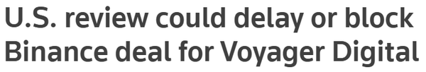 로이터는 지난 12월 31일(현지시간) 미국 재무부 산하 외국인투자심의위원회(CFIUS)가 보이저 디지털에 대한 바이낸스 거래를 지연시키거나 차단할 수 있다고 전했다(사진=로이터)