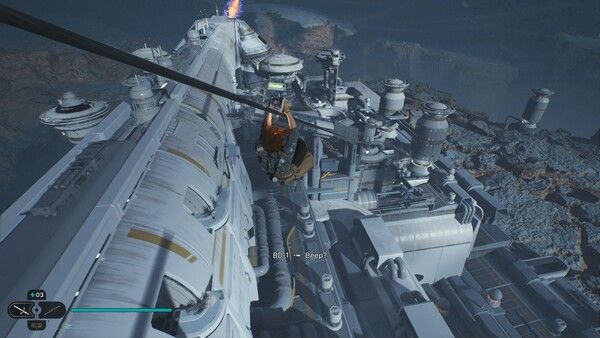 ▲ 필드를 주파하는 방식 역시 더욱 다양해졌으며, 이는 게임 내 스토리 전개에 따라 점차 화려해지는 제다이 액션의 형태로 확인해볼 수 있다.