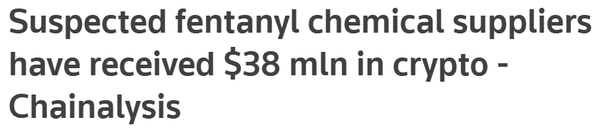 체이널리시스는&nbsp;비트코인과 테더가 불법 마약 거래에 사용됐다고 전했다(사진=로이터)