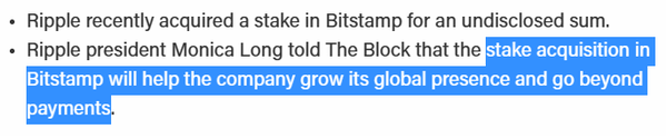 리플의 비트스탬프 거래소 지분 배경에는 사업 다각화와 글로벌 영향력 강화가 있는 것으로 파악됐다(사진=더블록)