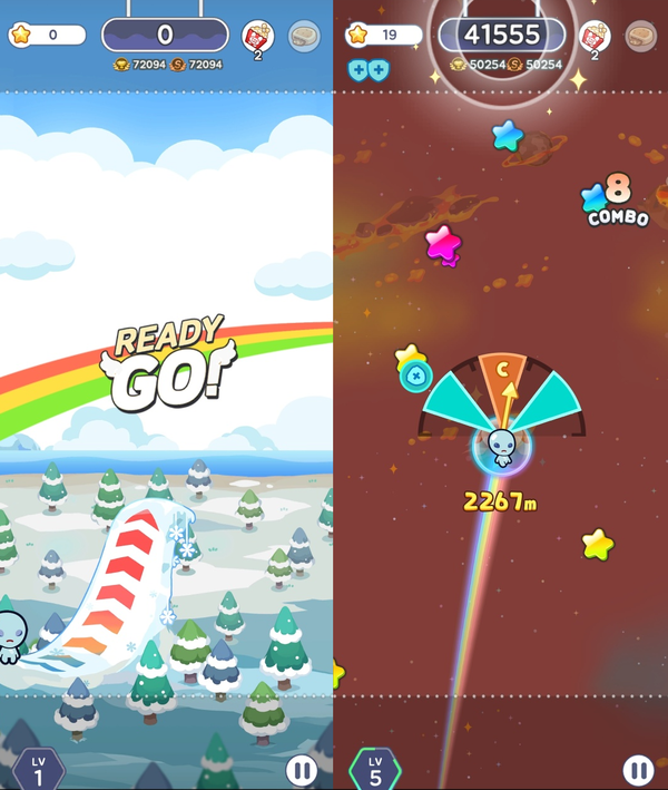 ▲ '미니게임천국' 특유의 쉬운 조작, 귀여운 비주얼, 높은 점수를 향한 도전 등 핵심 요소들을 '날아날아'에서도 찾아볼 수 있다