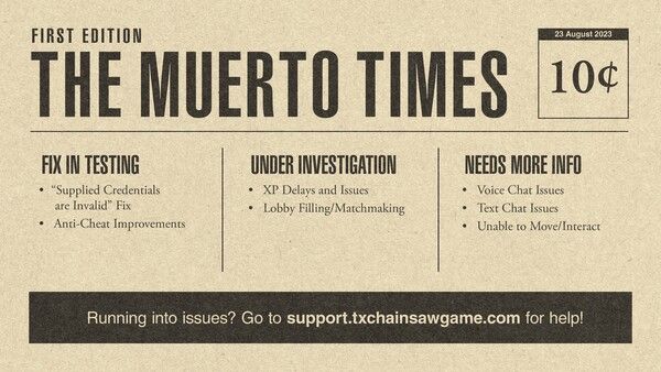 ▲ 개발진은 최근 게임 내에서 발생하고 있는 문제에 대해 인지하고 있으며, 조속히 원인을 파악해 문제를 해결하겠다는 계획을 전했다(사진=텍사스 전기톱 학살 공식 SNS)