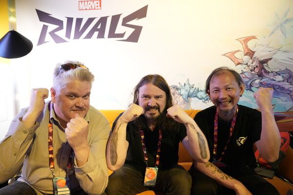 ▲(좌측부터)넷이즈 사드 새서 게임 디렉터, 폴 엘라 수석 프로듀서, 마블게임즈 대니 쿠 총괄 프로듀서(사진=경향게임스)