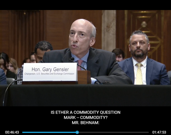 개리 겐슬러 미국 증권거래위원장은 이더리움 가상화폐가 ‘원자재 상품’인지 묻는 질문에는 긍정도 부정도 하지 않았다.(사진=미국 상원의회 세출위원회)