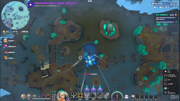 ▲최초의 낙하지점을 선택해 다 같이 착륙한다(출처=인게임 캡처)