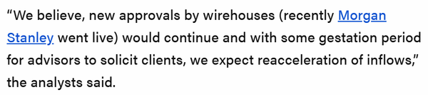번스타인은&nbsp;미국 종합증권사(와이어하우스)의 비트코인·이더리움 현물 상장지수펀드 시장 참여가 생태계에 활기를 불어넣을 것으로 내다봤다(사진=더블록/ 번스타인)