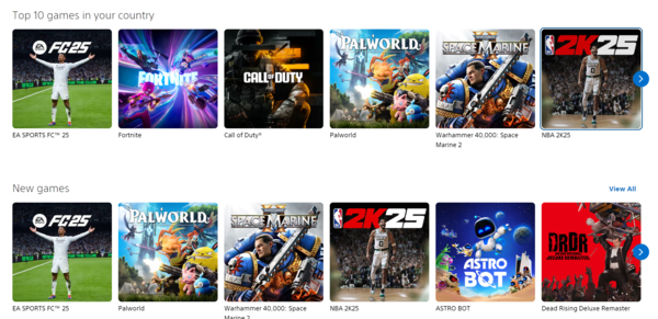 사진=영국 PS 스토어