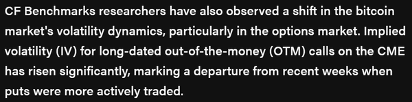 씨에프벤치마크는 미국 시카고상품거래소 내 비트코인 ‘외가격’이 크게 증가했다고 알렸다*사진=더블록)
