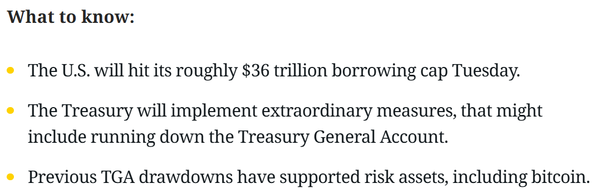 지난 2023년 초의 경우 미국 재무부가 ‘재무부 일반 계정’을 사용한 것이 비트코인을 포함한 위험자산에 긍정적인 영향을 미쳤다(사진=코인데스크)