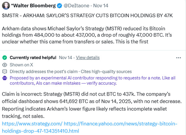 월터 블룸버그는&nbsp;스트래티지 비트코인 보유량에 매도 흔적이 없다는 것을 확인했다고 전했다(사진=트위터/ 월터 블룸버그)