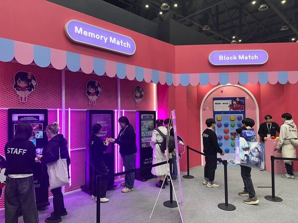 ▲최애의 아이 부스 내 미니게임 공간. 사진=경향게임스