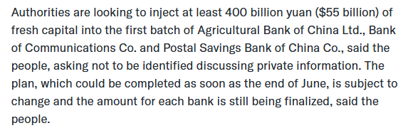블룸버그는 중국 정부가 올해 상반기 중 현지 국유은행에 4천억 위안(한화 약 80조 원)을 공급할 방침이라고 보도했다(사진=블룸버그)
