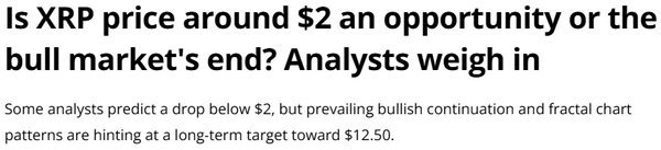 코인텔레그래프(는 업계 분석을 인용해 전문가들이 ‘엑스알피’ 장기 목표가로 12.50달러(한화 약 1만 8,423원)를 제시했다(사진=코인텔레그래프)