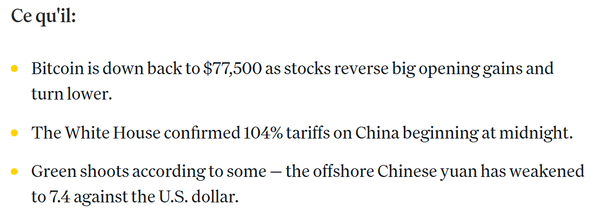 코인데스크는 지난 4월 9일 보도를 통해 미국 관세 정책으로 인한 위안화 약세가 비트코인 시장 가격 상승에 긍정적인 영향을 미칠 수 있다고 전했다(사진=코인데스크)