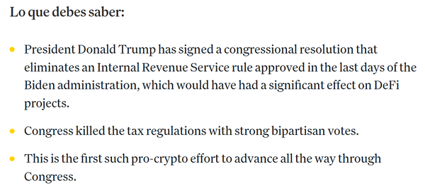 도널드 트럼프 미국 대통령이 ‘탈중앙화금융 중개인(디파이 브로커)’ 규정 폐지 결의안에 서명했다(사진=코인데스크)
