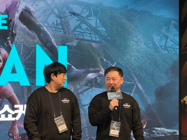 (왼쪽부터 이세영 한국홍보 총괄이사, 지오위 수석 게임 디자이너. 사진=경향게임스)