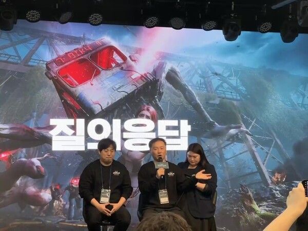 (왼쪽부터 이세영 넷이즈 한국홍보 총괄이사, 지오위 수석 게임 디자이너. 사진=경향게임스)